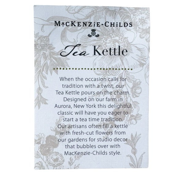 Mackenzie-Childs Highbanks Tea Kettle - NEW - Picture 12 of 12